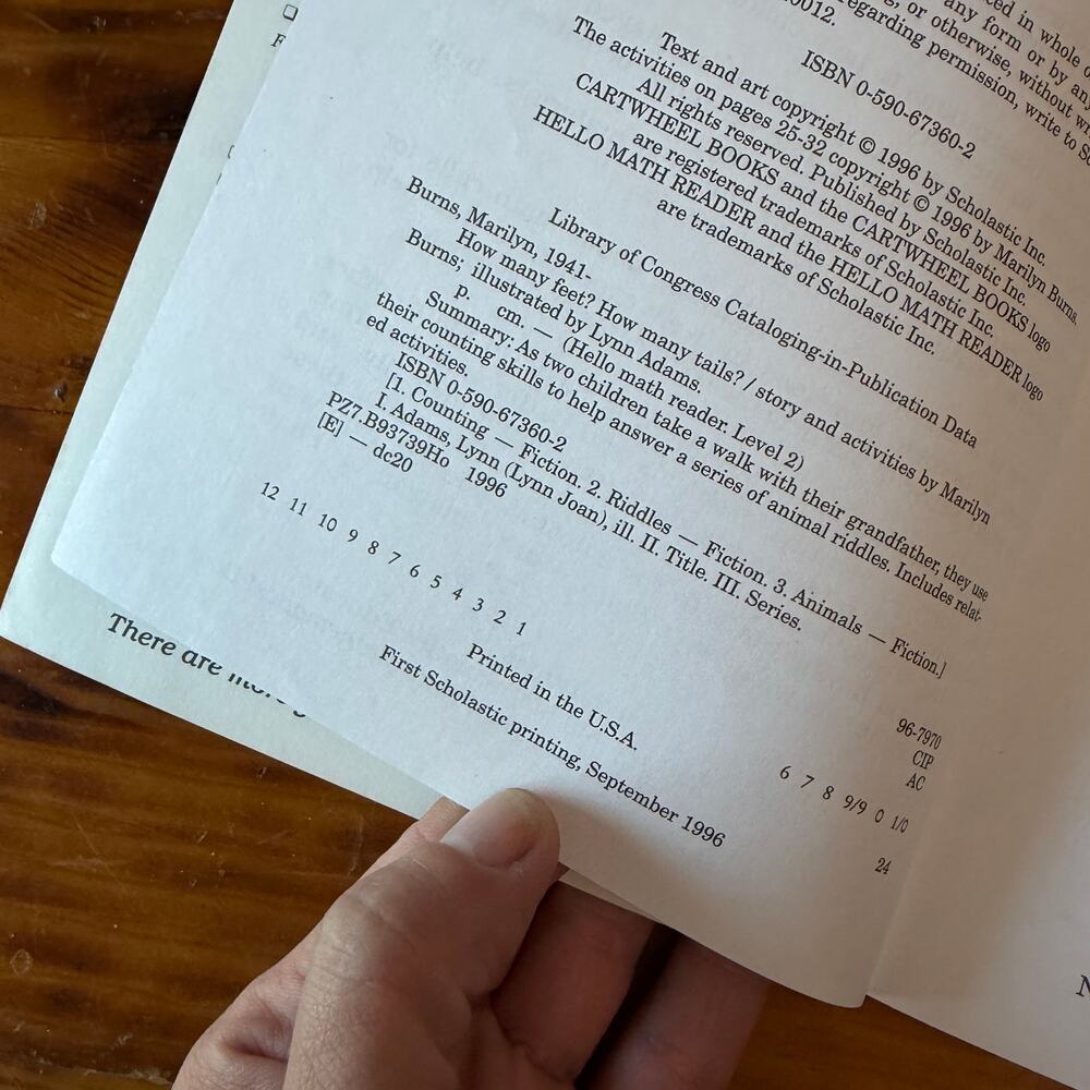 Vintage 1996 How Many Feet? How Many Tails? A Book Of Math Riddles Paperback - Picture 2 of 10